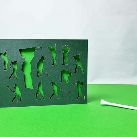 Golfeinladung Karte Golferin Golfeinladung mit Laserstanzung